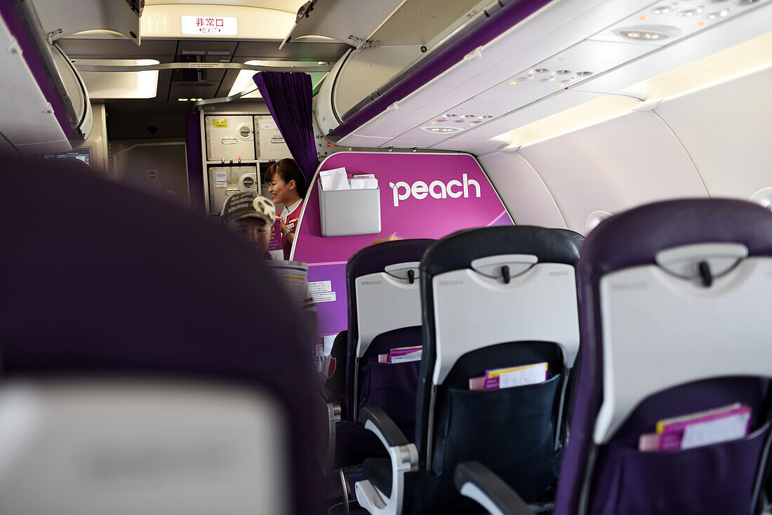 Peach flight from Ishigaki to Osaka, Japan