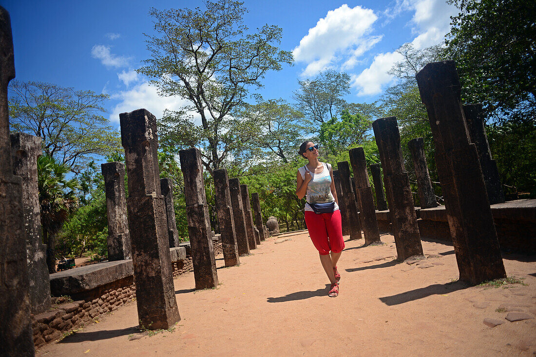 Young woman in The Ancient City Polonnaruwa, Sri Lanka