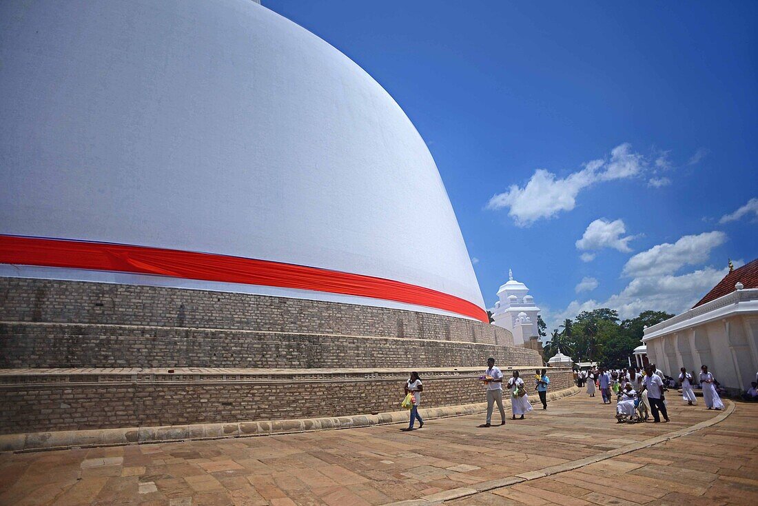 Ruwanwelisaya, a stupa in Anuradhapura, Sri Lanka, considered a marvel for its architectural qualities and sacred to many Buddhists all over the world.