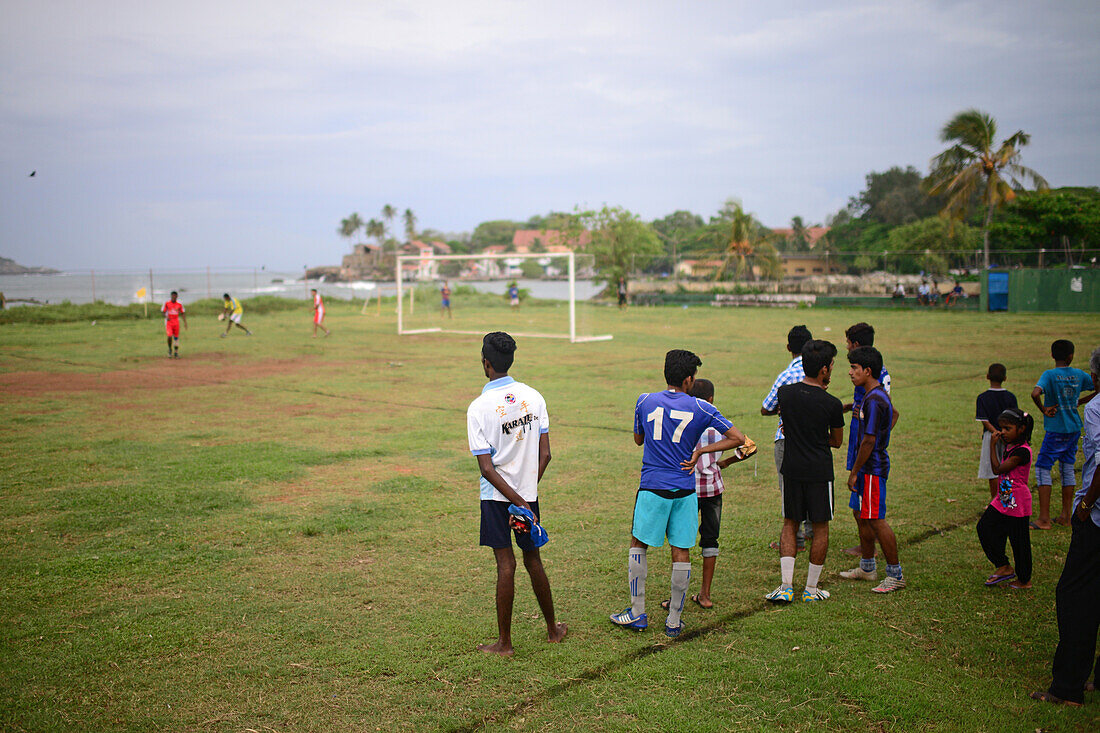 Young boys train soccer in Galle, Sri Lanka