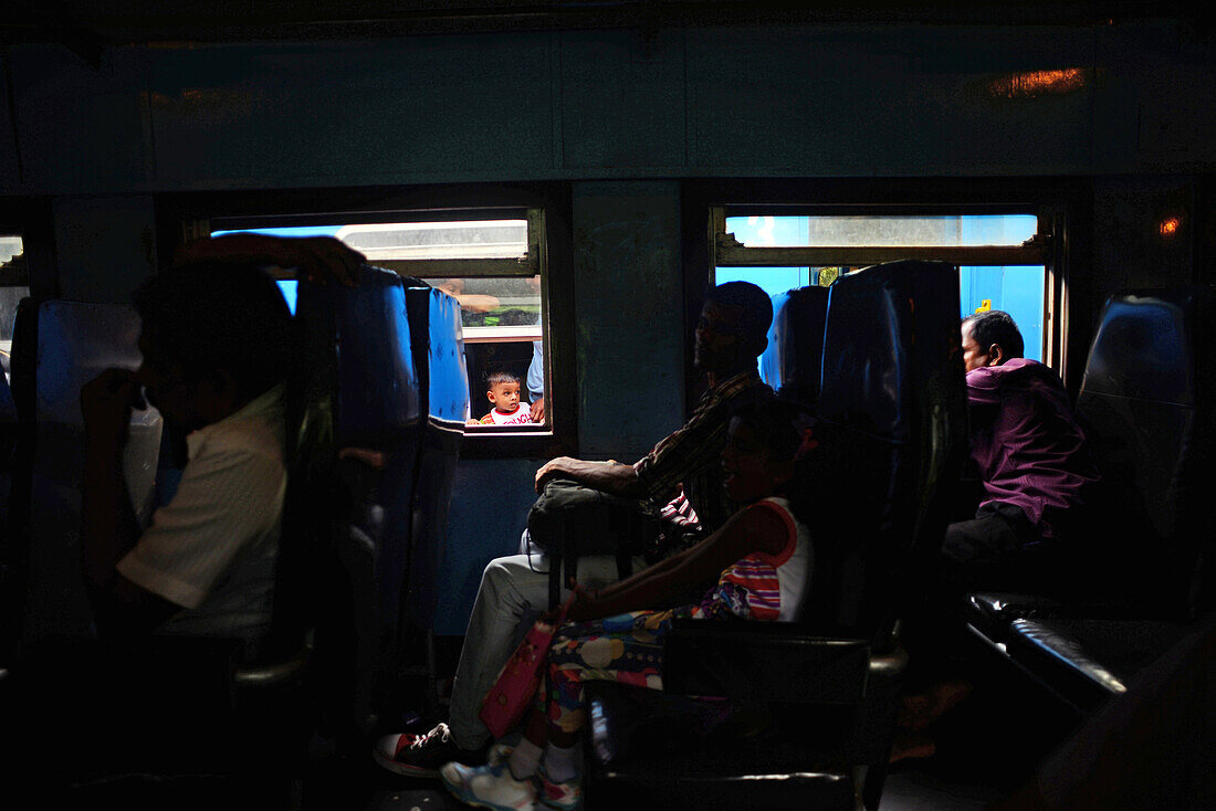 Interior of a train in Sri Lanka