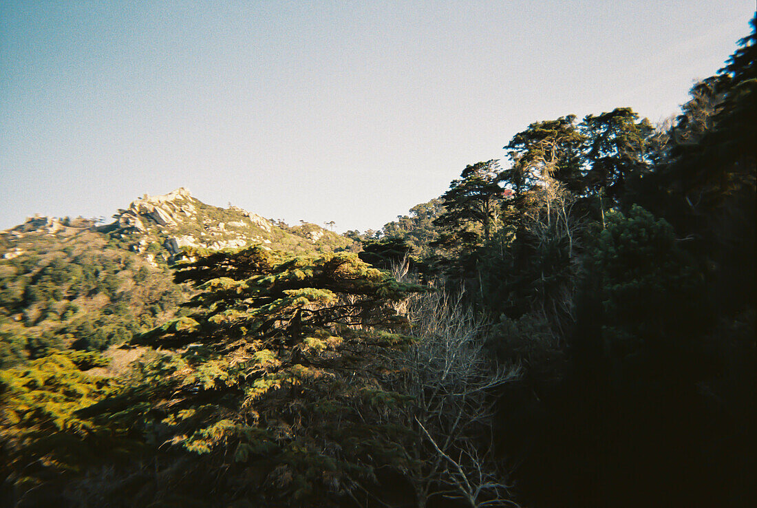 Analog photograph of the mountains in Portugal