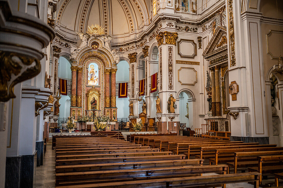 Interior of Altea church, Alicante, Spain