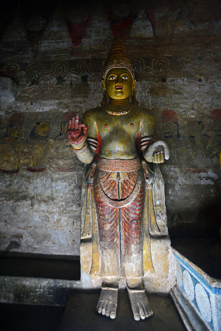 Dambulla cave temple or Golden Temple of Dambulla, World Heritage Site in Sri Lanka