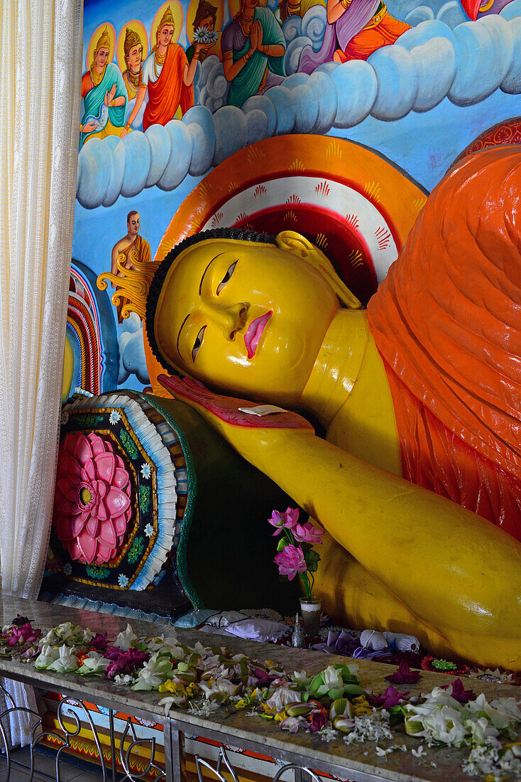 Reclining Buddha inside Abhayagiri Buddhist Monastery in Anuradhapura, Sri Lanka