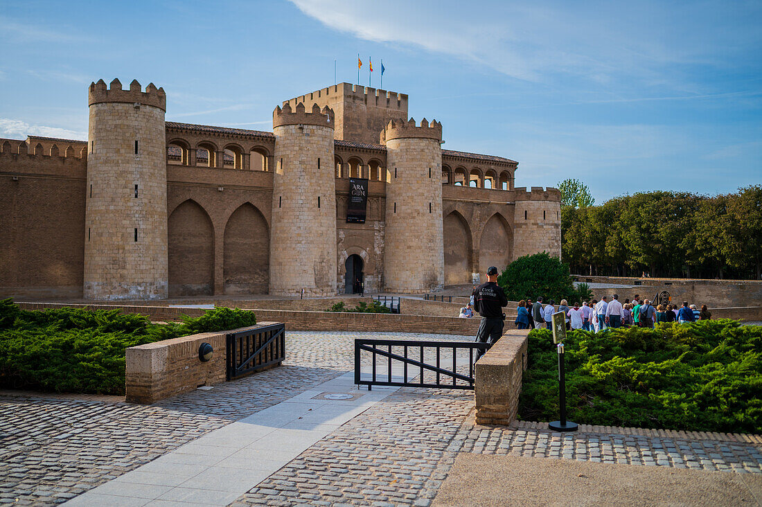 The Aljaferia Palace is a fortified medieval palace built during the second half of the 11th century in the Taifa of Zaragoza in Al-Andalus, present day Zaragoza, Aragon, Spain.