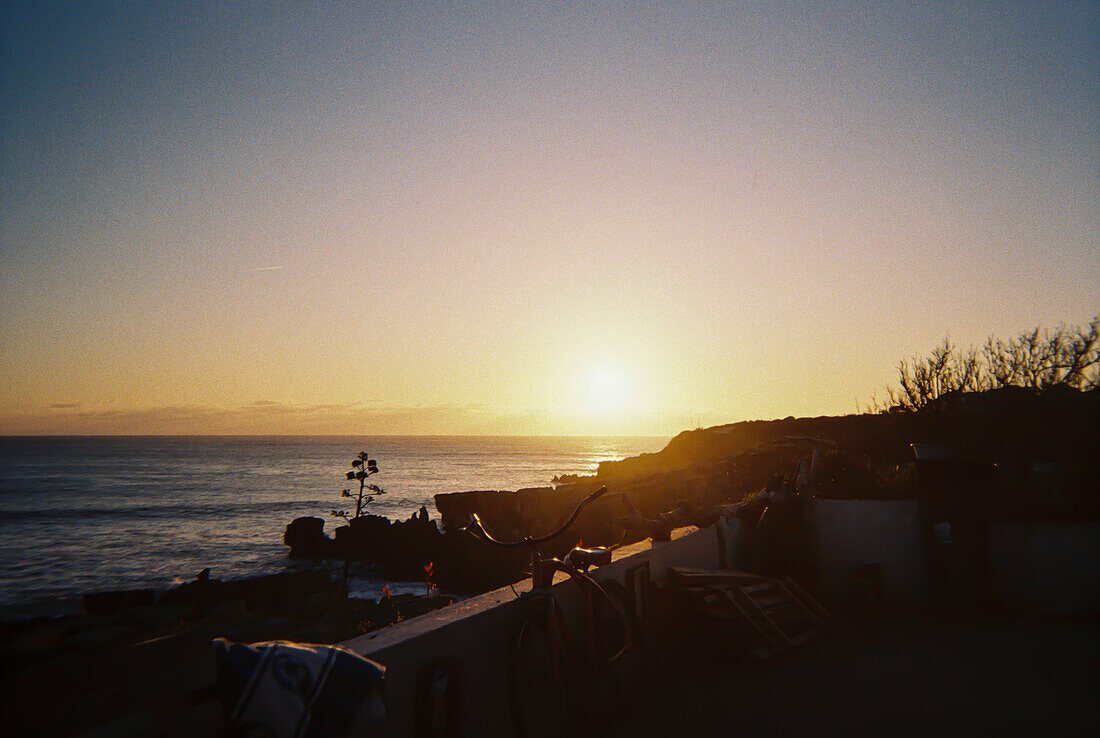 Analog photograph of a sunset in Peniche, Portugal