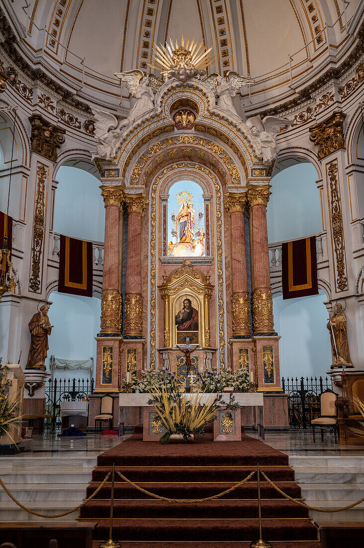 Interior of Altea church, Alicante, Spain