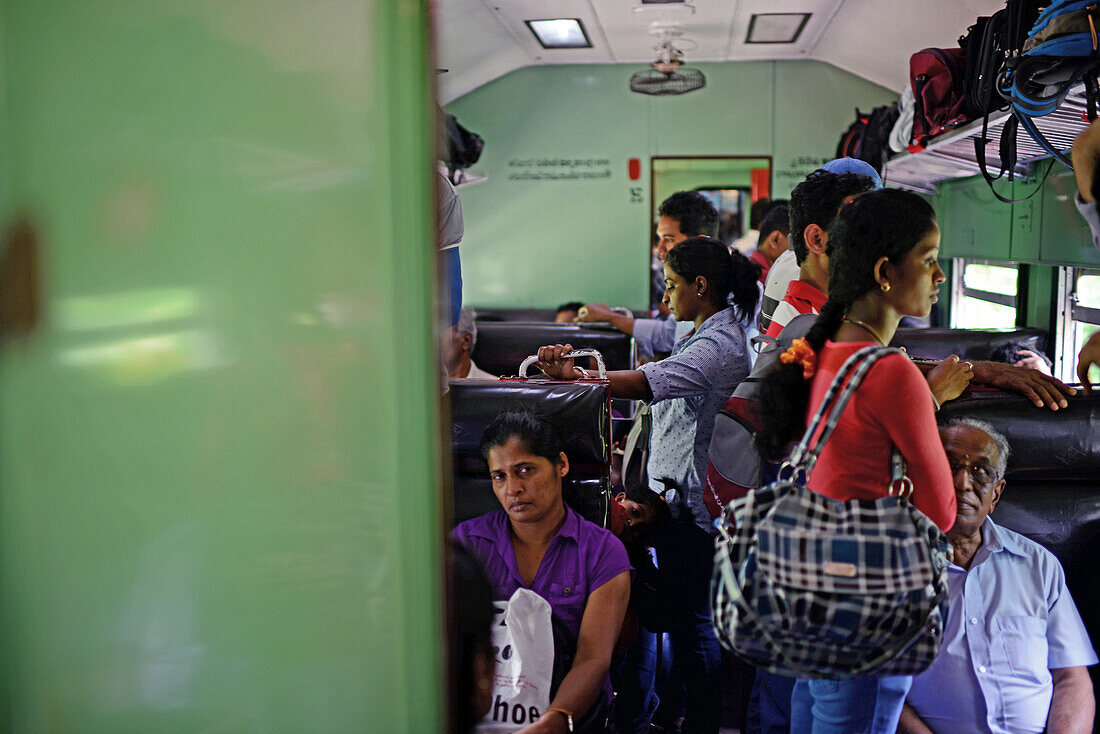 Interior view of train, Sri Lanka