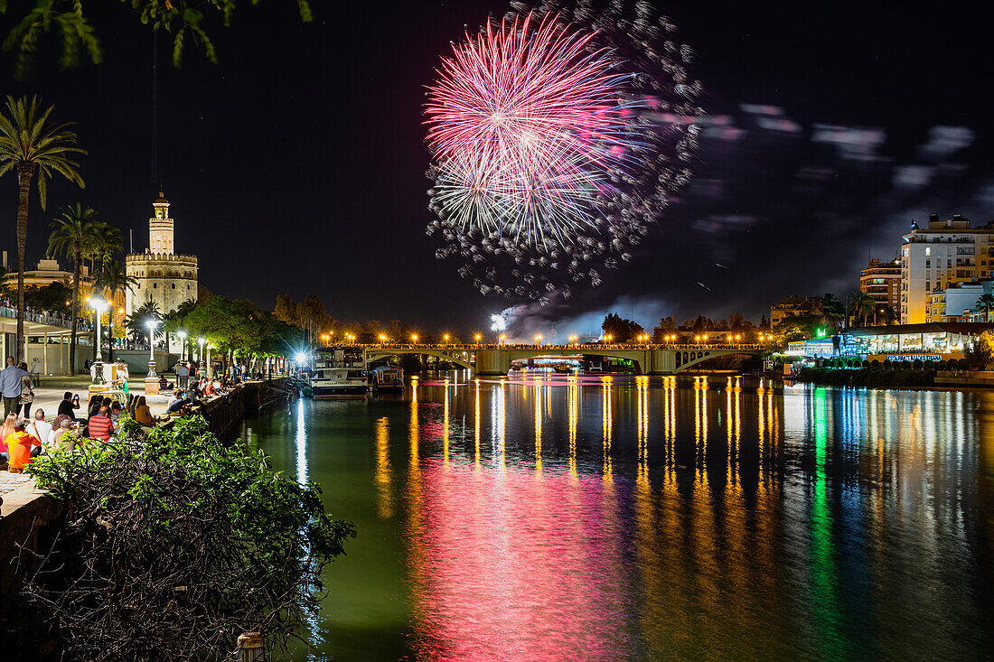 Fireworks over Seville, Spain