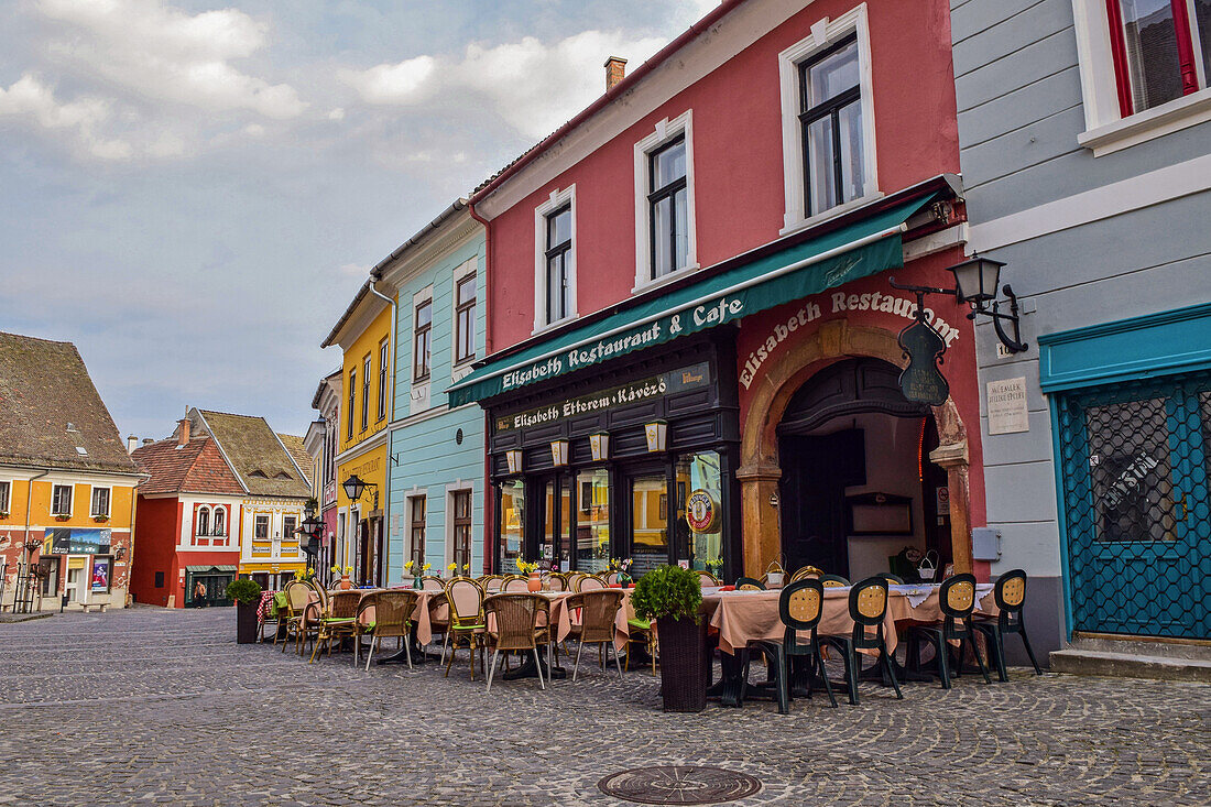 Streets of Szentendre, a riverside town in Pest County, Hungary,