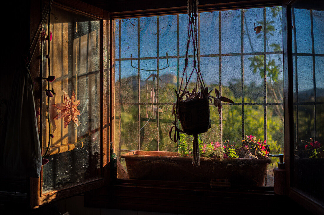 Rural house window in Spain
