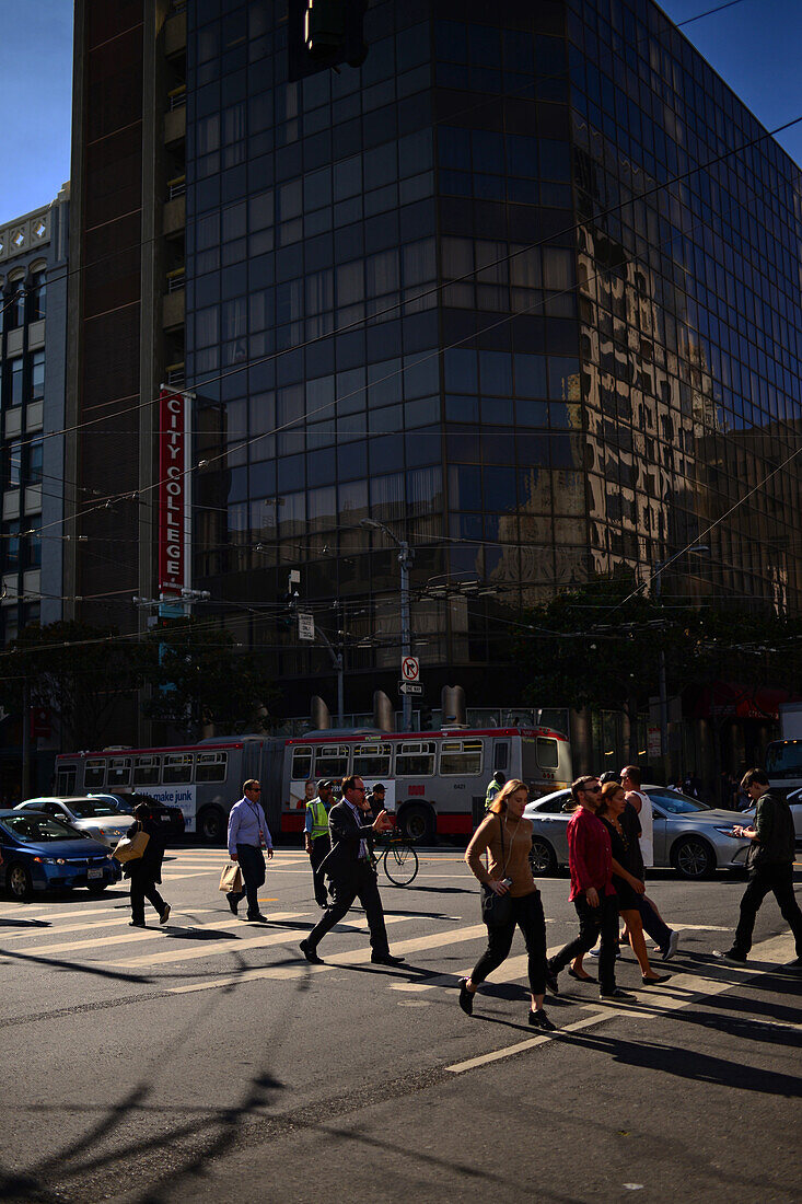 Crosswalk in SoMa, San Francisco.