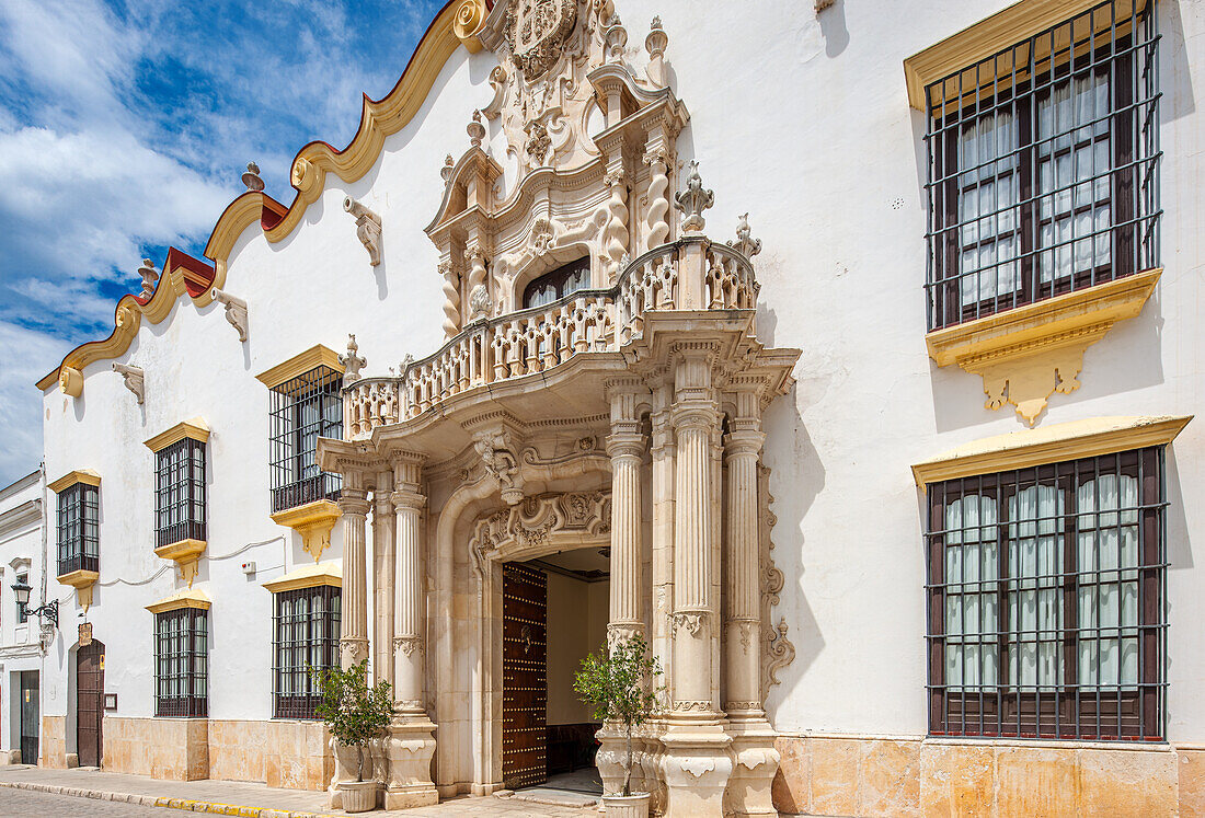 The Façade of the Palace of the Marquees of la Gomera in Osuna, Spain
