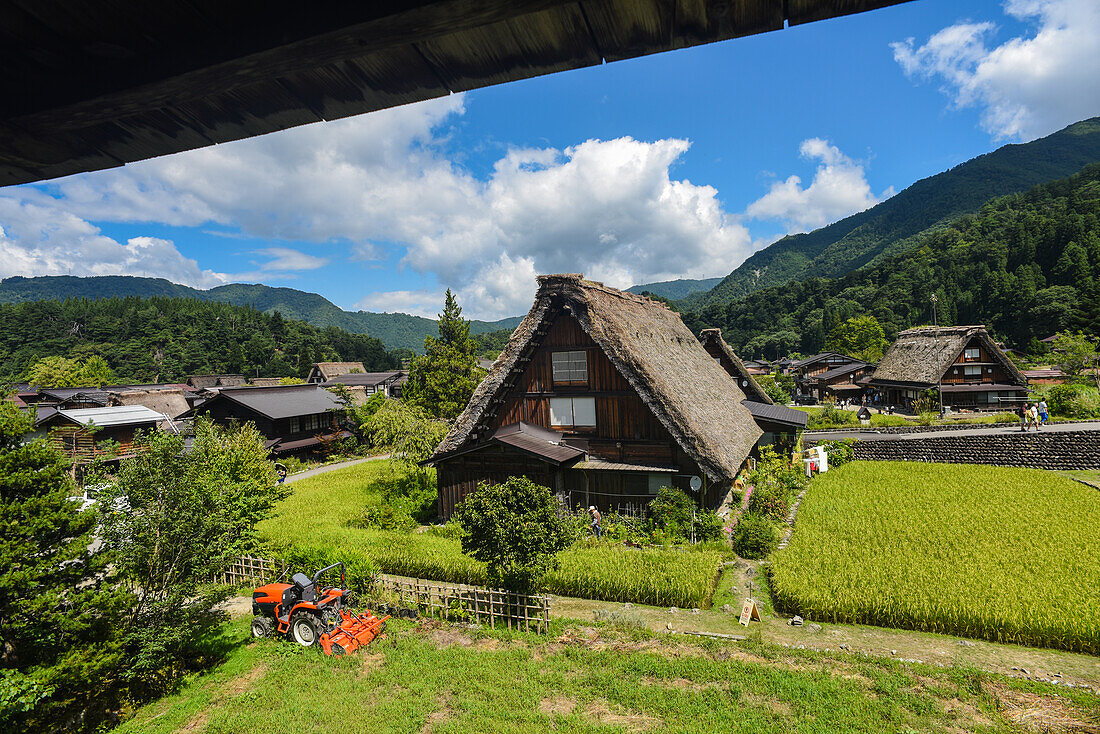 Shirakawa-go, traditional village showcasing a building style known as gassho-zukuri, Gifu Prefecture, Japan