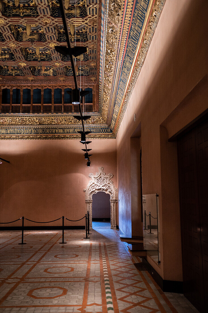 The Aljaferia Palace is a fortified medieval palace built during the second half of the 11th century in the Taifa of Zaragoza in Al-Andalus, present day Zaragoza, Aragon, Spain.