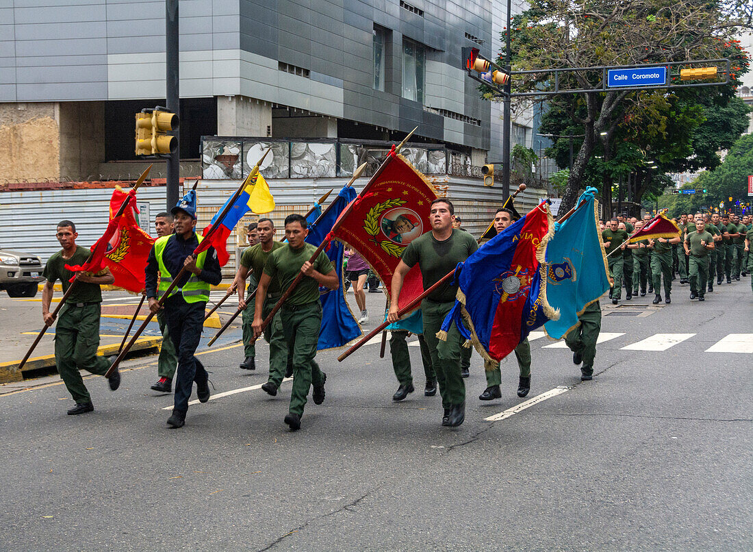 Feier zum 32. Jahrestag des 4. Februar 1992, dem Tag der nationalen Würde", dem Tag des Staatsstreichs unter der Führung von Hugo Chavez Frias in Venezuela. Caracas, 4. Februar 2024"