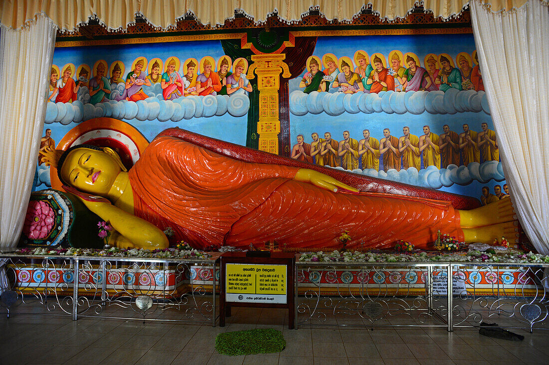 Reclining Buddha inside Abhayagiri Buddhist Monastery in Anuradhapura, Sri Lanka