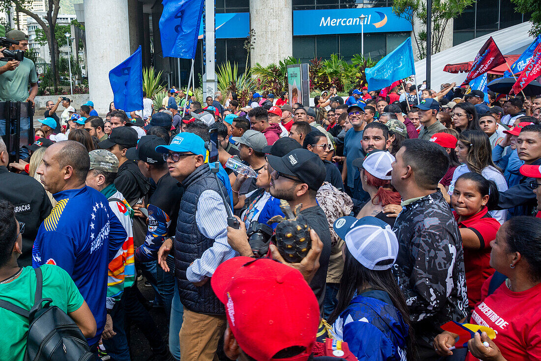 Jorge Rodriguez, Präsident der venezolanischen Nationalversammlung, bei der Demonstration. Die Regierung von Nicolas Maduro demonstriert auf den Straßen von Caracas anlässlich des 23. Januar in Venezuela