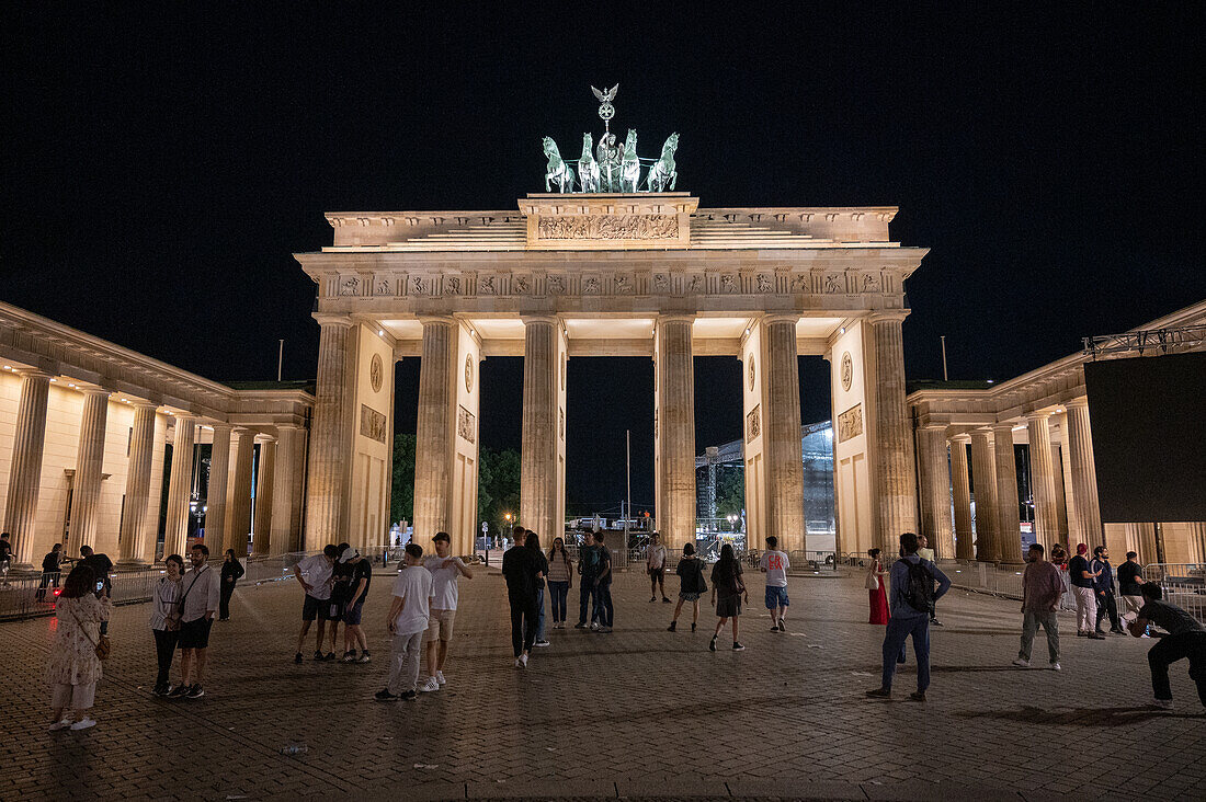 Brandenburg Gate at night time in Berlin Germany