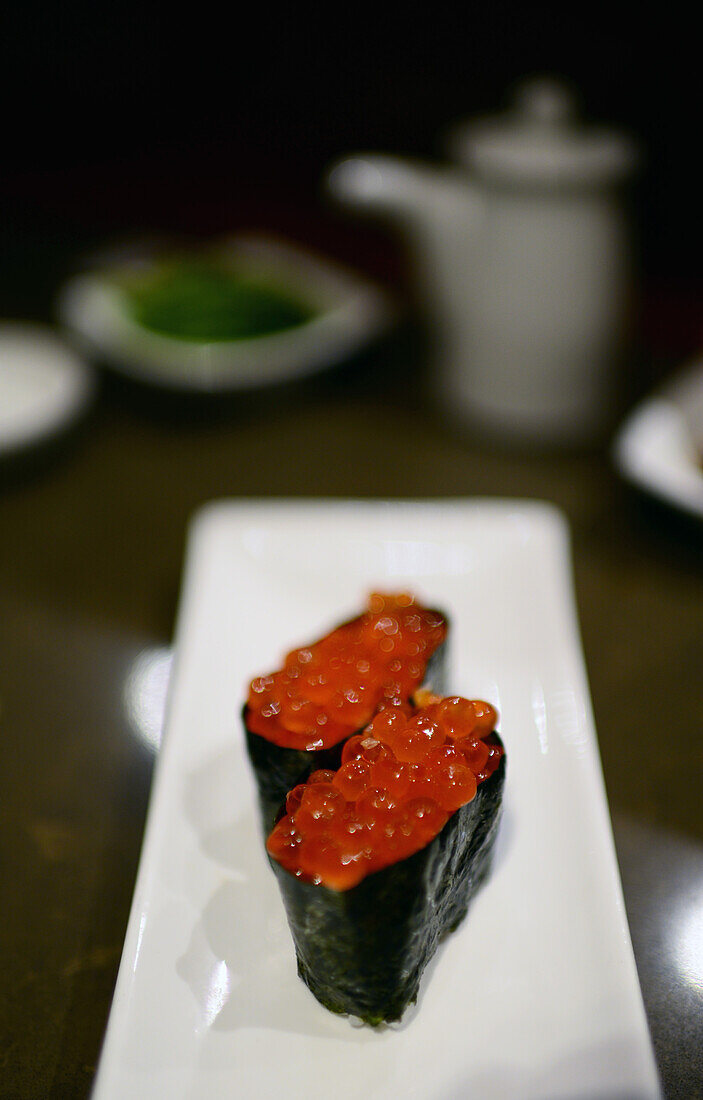 Delicious sushi by chef Norihiko Suzuki at Ebisu Japanese restaurant, San Francisco.