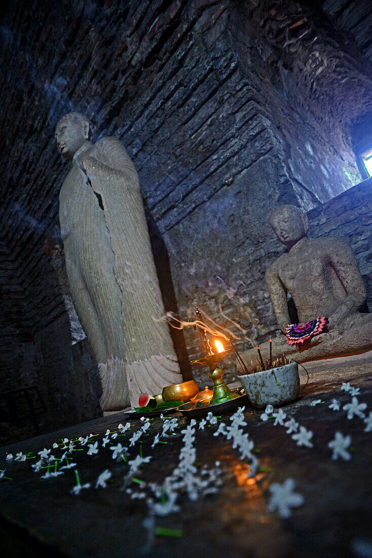 Inside Thuparama at The Ancient City of Polonnaruwa, Sri Lanka