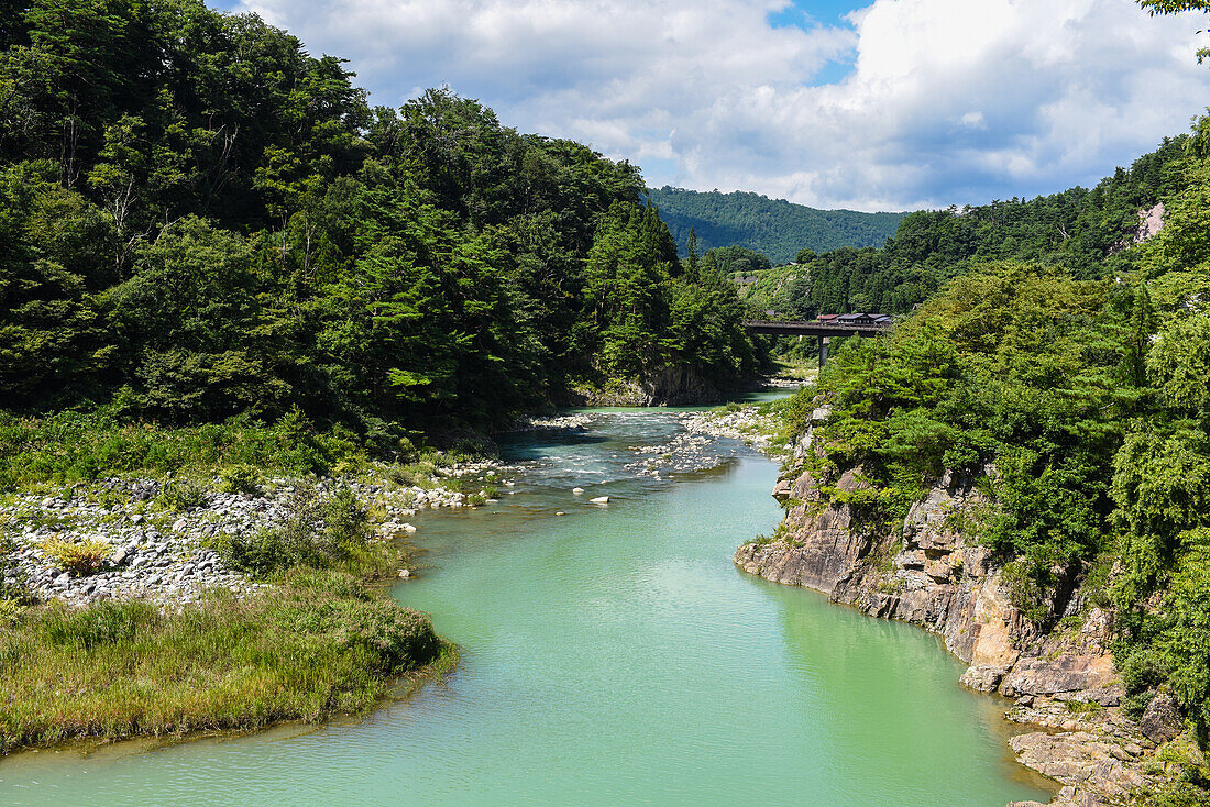 Shirakawa-go, traditional village showcasing a building style known as gassho-zukuri, Gifu Prefecture, Japan