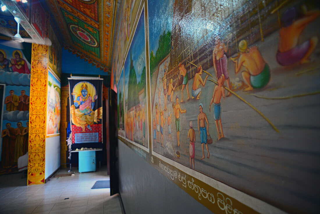 Paintings in walls inside Abhayagiri Monastery in Anuradhapura, Sri Lanka