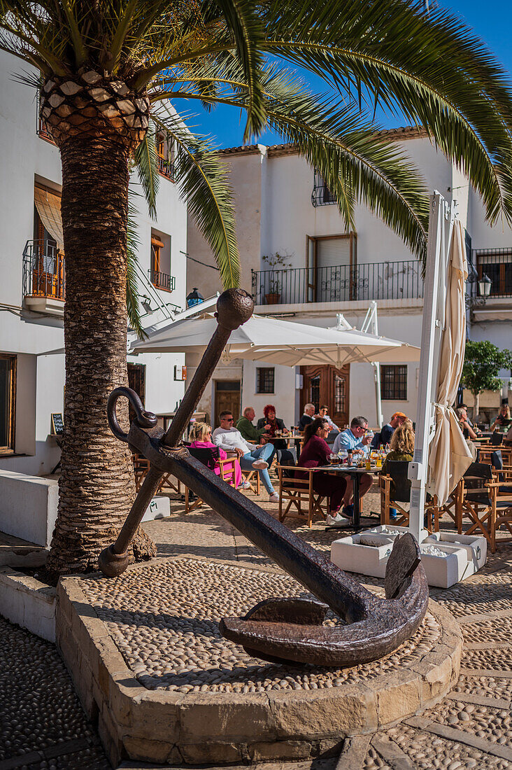 Church square in Altea old town, Alicante, Spain