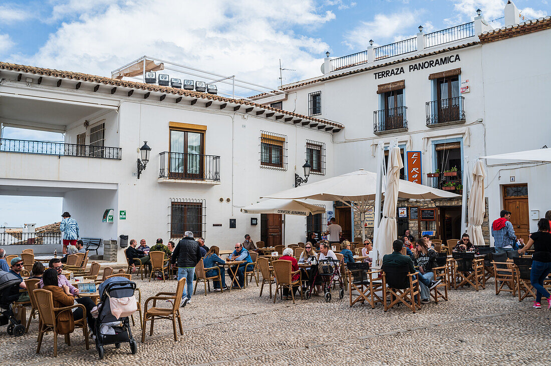 Church square in Altea old town, Alicante, Spain