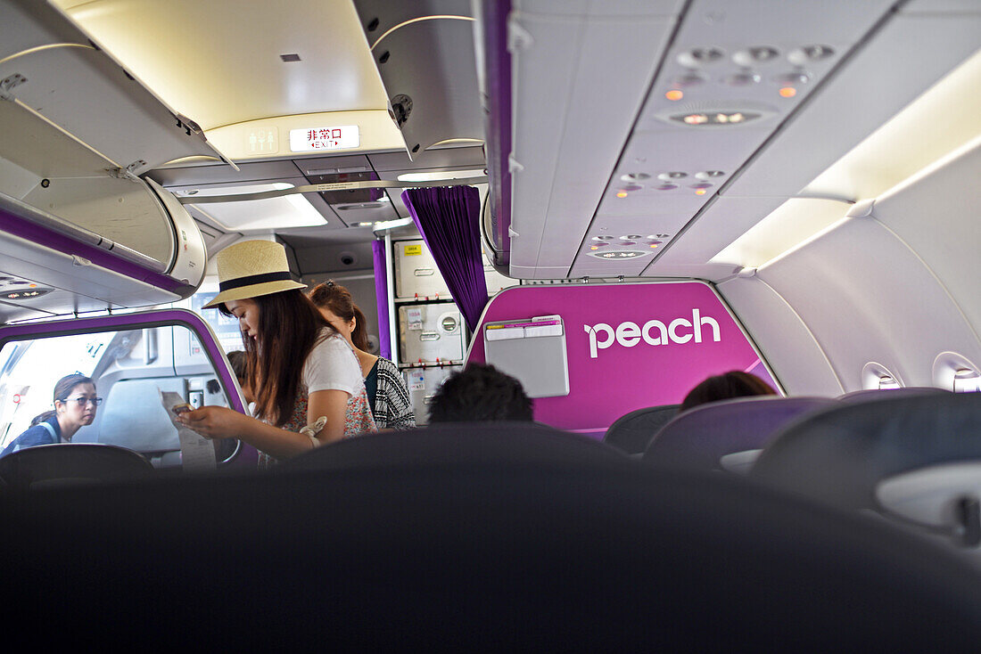 Peach flight from Kansai Airport to Ishigaki in Okinawa, Japan