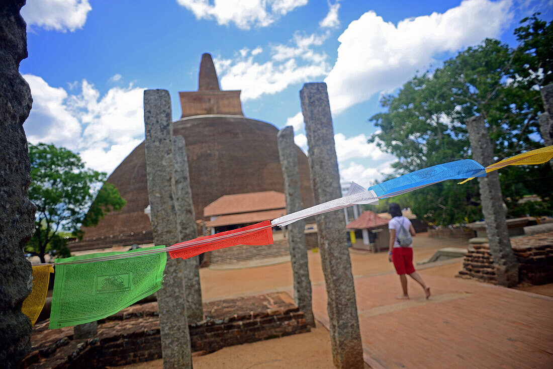 Young woman at Abhayagiri Buddhist Monastery in Anuradhapura, Sri Lanka