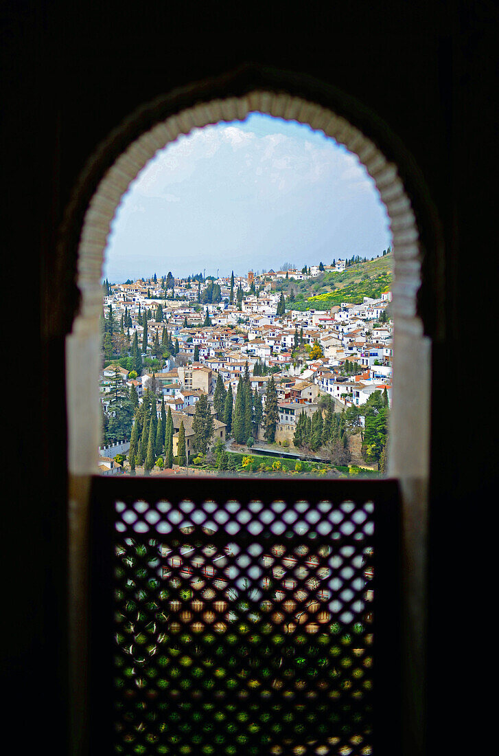 The Gardens of the Generalife in The Alhambra, palace and fortress complex located in Granada, Andalusia, Spain