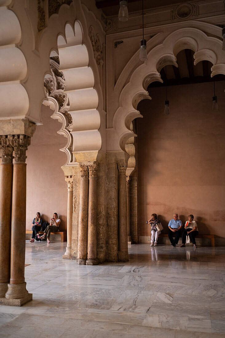 The Aljaferia Palace is a fortified medieval palace built during the second half of the 11th century in the Taifa of Zaragoza in Al-Andalus, present day Zaragoza, Aragon, Spain.