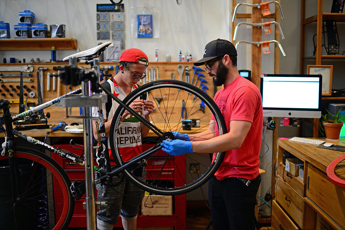 Huckleberry bicycles store in San Francisco, California.