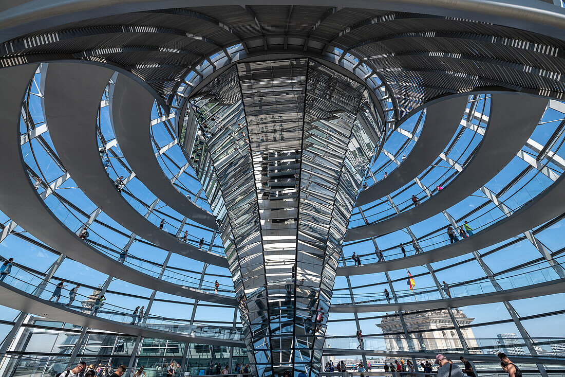 Reichstag Building Spriral view in Berlin Germany