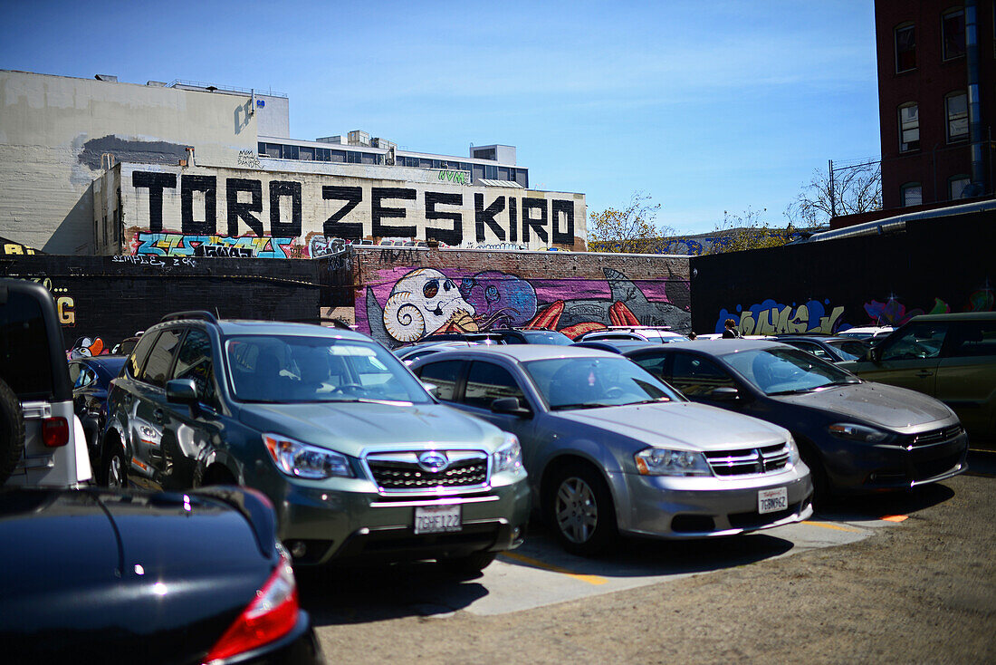 Public parking in Market street area, San Francisco.
