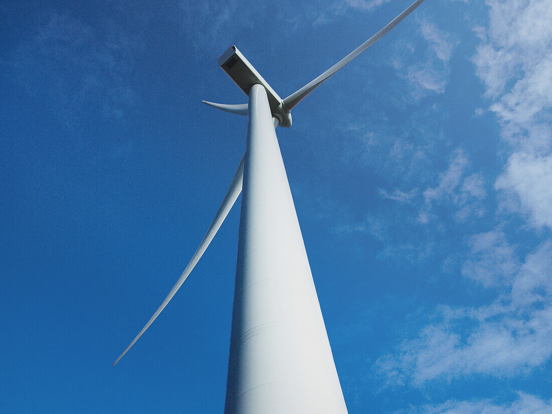 Low angle view of wind turbine