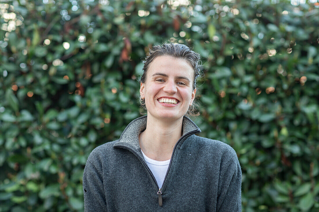 Portrait of smiling woman outdoors