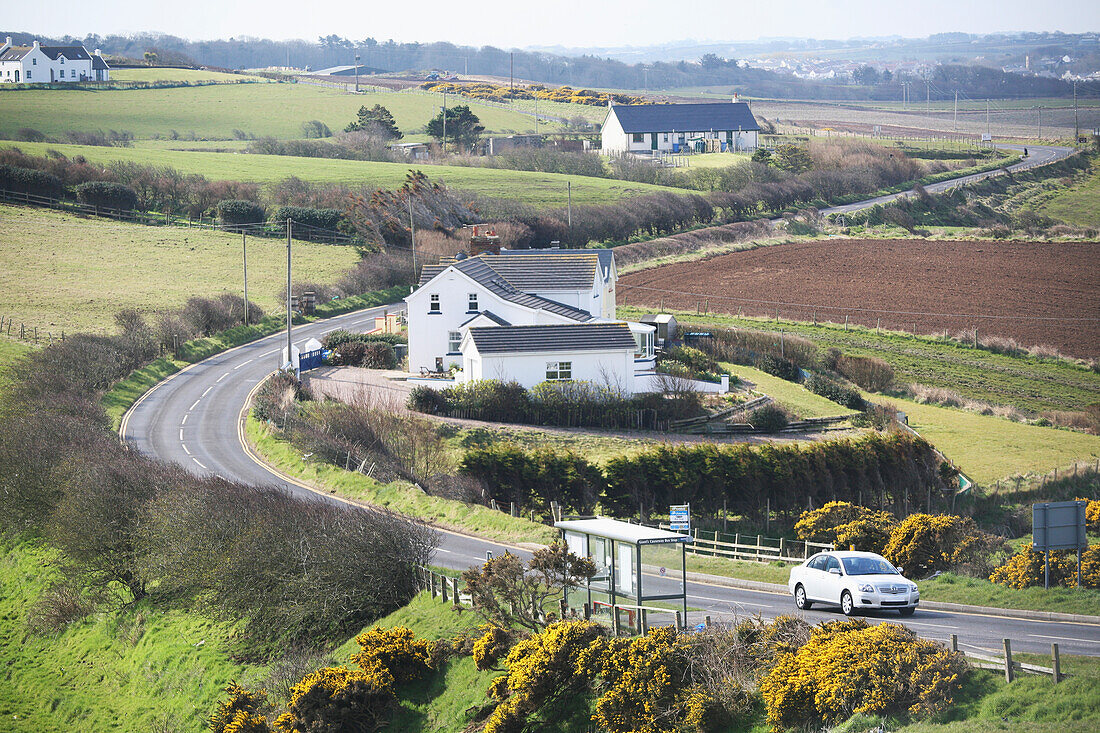 Countryside And A2 Road; County Antrim, Ireland