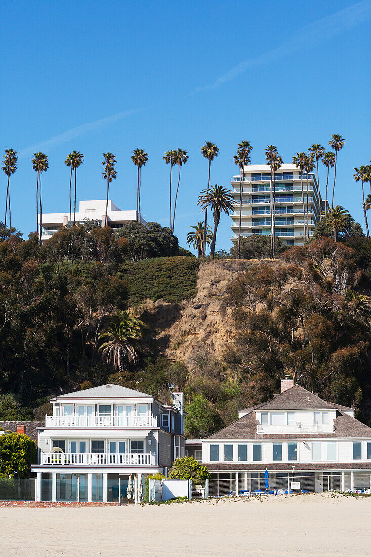 Houses And Apartment Buildings Along The Coast; California, United States Of America