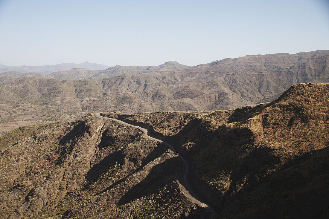 Mountain Road Near Lalibela; Amhara Region, Ethiopia