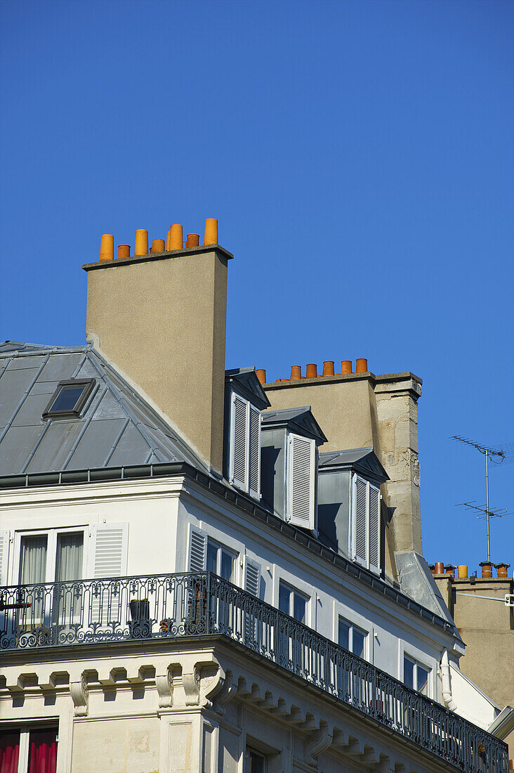 A Residential Building And Blue Sky; Paris, France