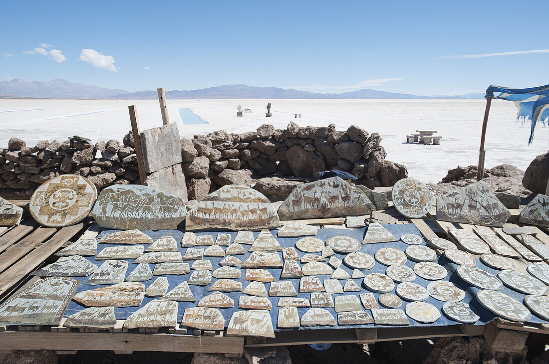 Salz-Souvenirs in Salinas Grandes; Provinz Jujuy, Argentinien