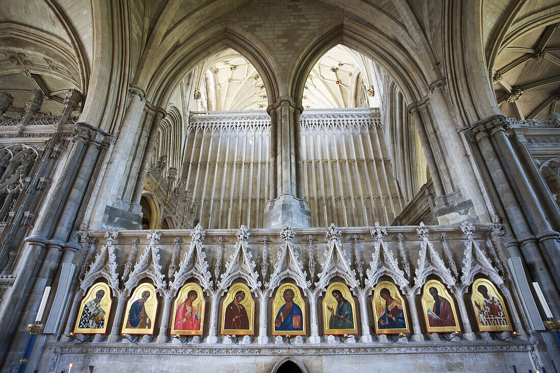 Fedorovs Ikonostase im Retroquartier der Kathedrale von Winchester; Winchester, Hampshire, England.