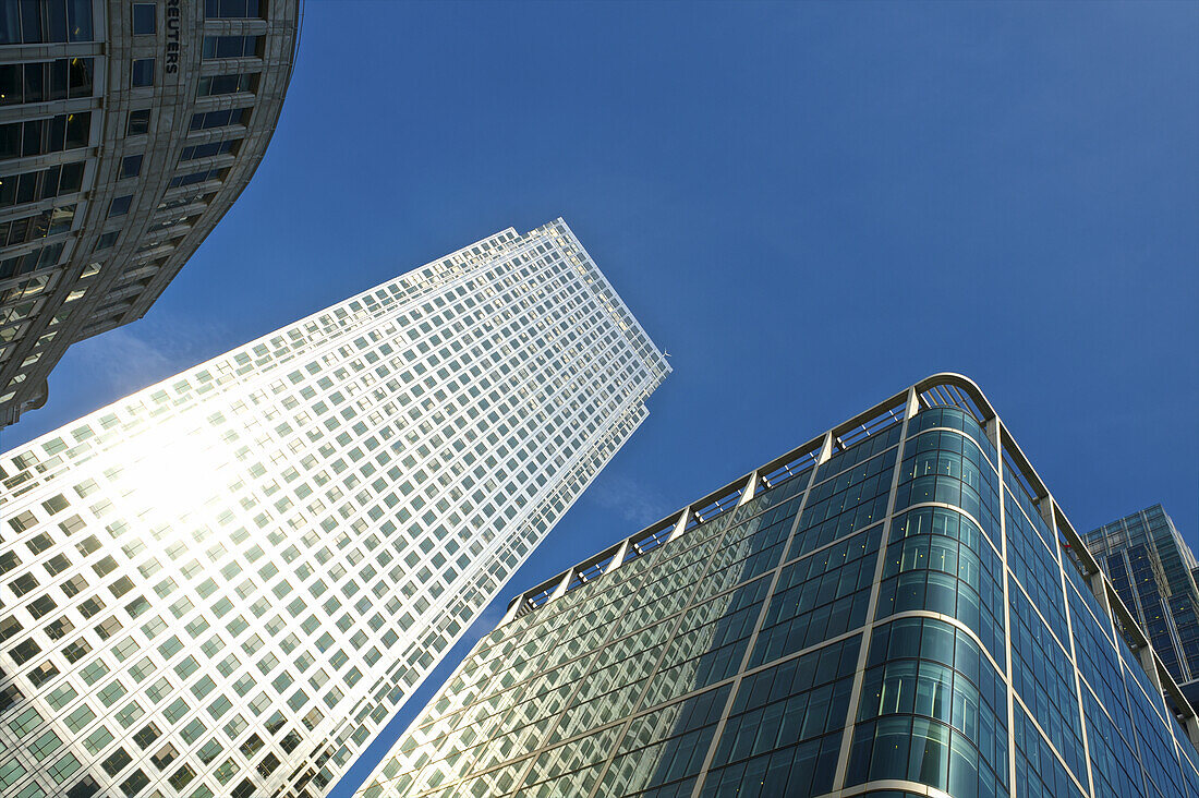 Wolkenkratzer in Canary Wharf; London, England