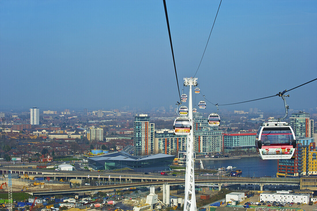 View Of South London From The Emirates Cable Car; London, England