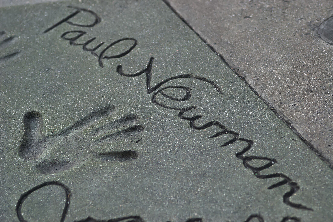 Paul Newman Signature And Hand Print, Walk Of Fame; Los Angeles, California, United States Of America