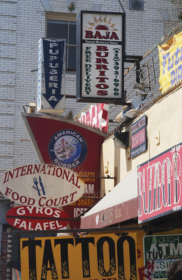 Store Signs At Venice Beach; Los Angeles, California, United States Of America