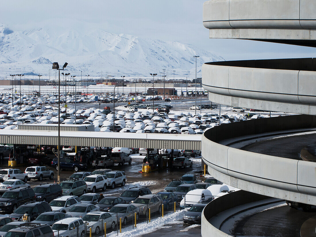 Parking Lot At Salt Lake City International Airport; Salt Lake City, Utah, United States Of America